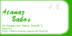 atanaz bakos business card